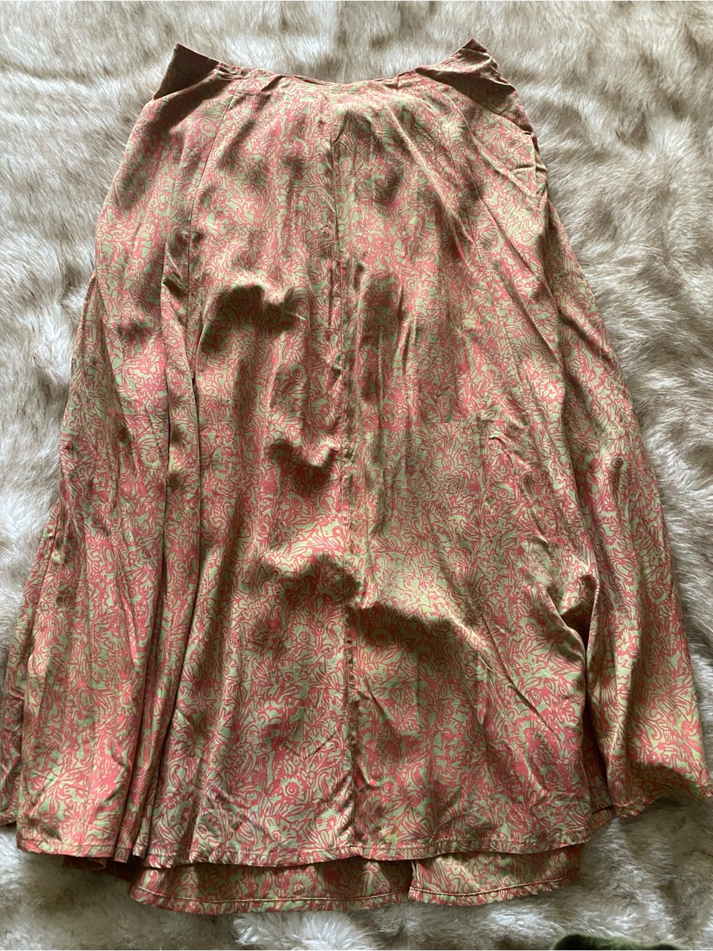 Orvis Coral and Sage Floral Maxi Skirt